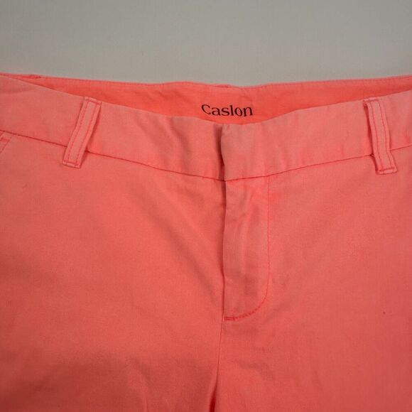 Calson Neon Highlighter Coral Chino Pants Cotton Spandex Stretch Size 8 - Picture 6 of 14